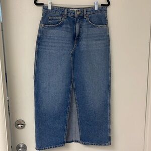 Mango Midi Denim Skirt